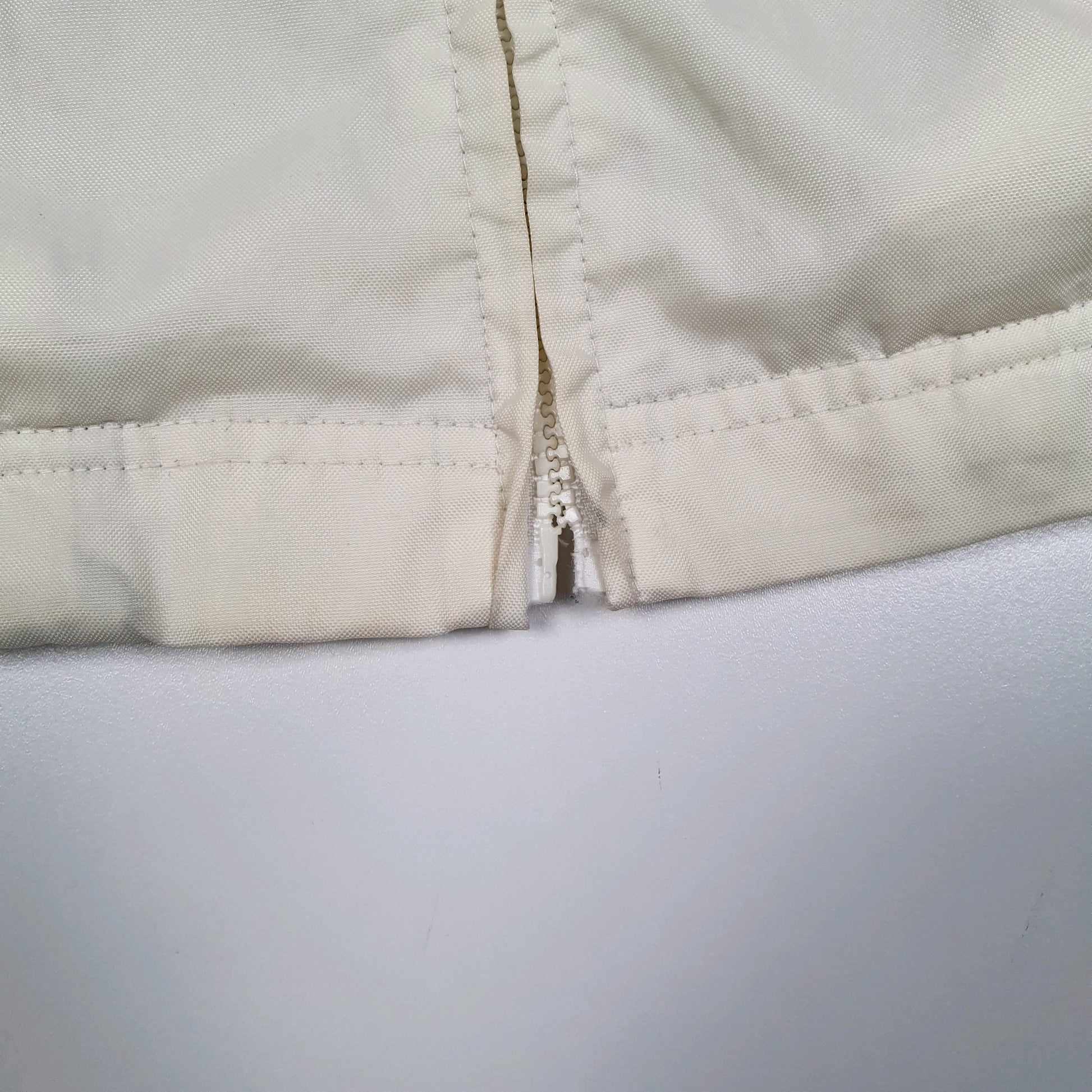 Mens White Champion Fleece Lined V Neck Coat