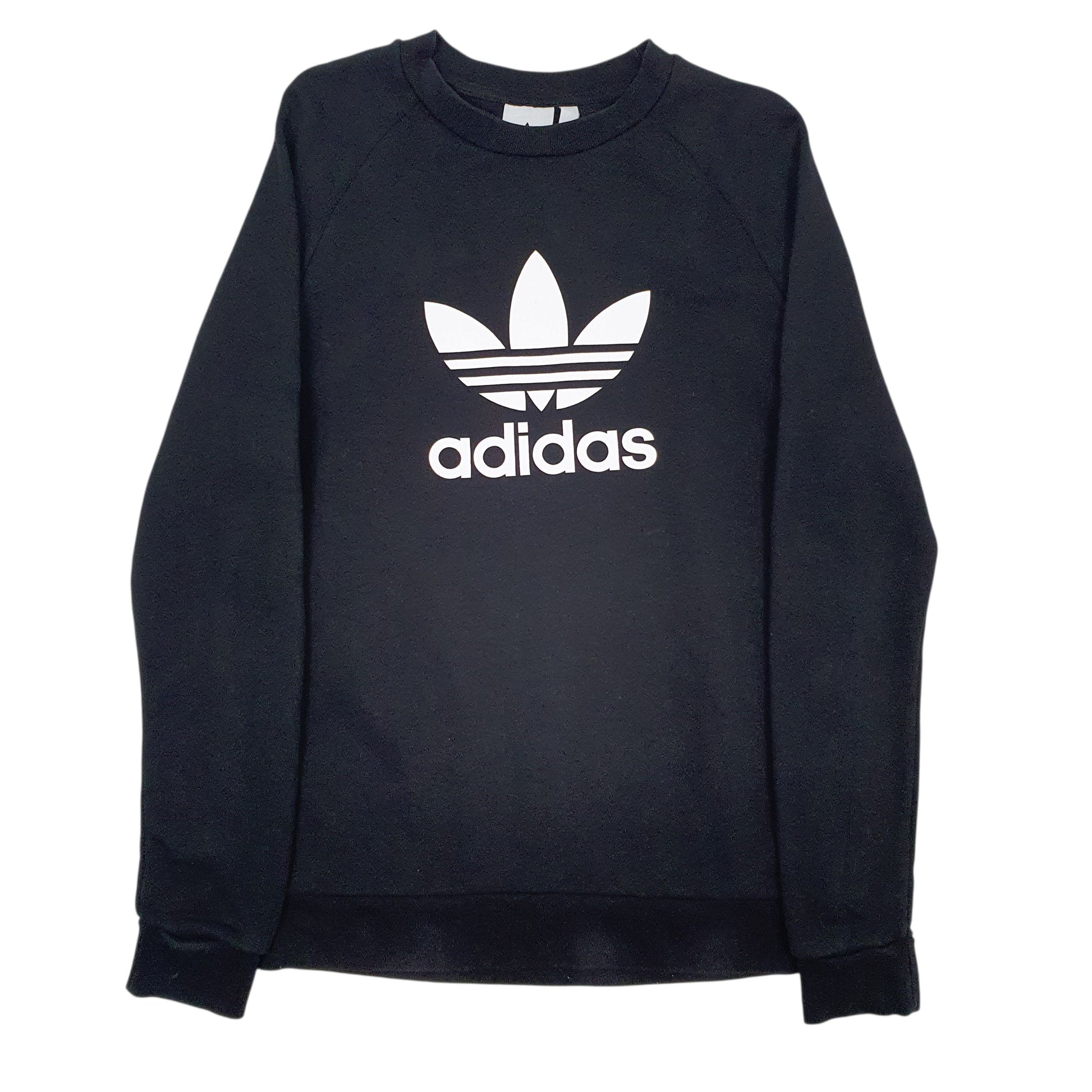 Mens Black Adidas Spellout Crewneck Jumper
