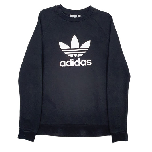 Mens Black Adidas Spellout Crewneck Jumper