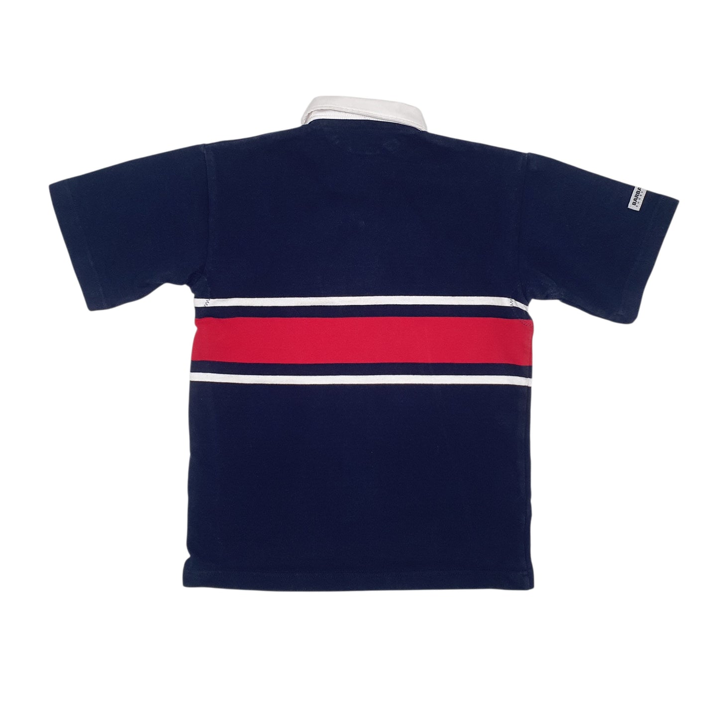 Womens Navy Barbarian Rugby Crewneck Polo Shirt