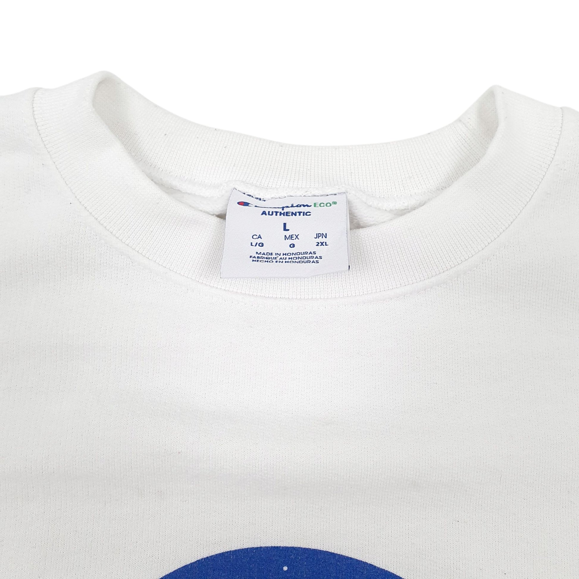 Mens White Champion Kamala Crewneck Jumper