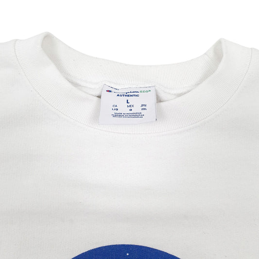 Mens White Champion Kamala Crewneck Jumper