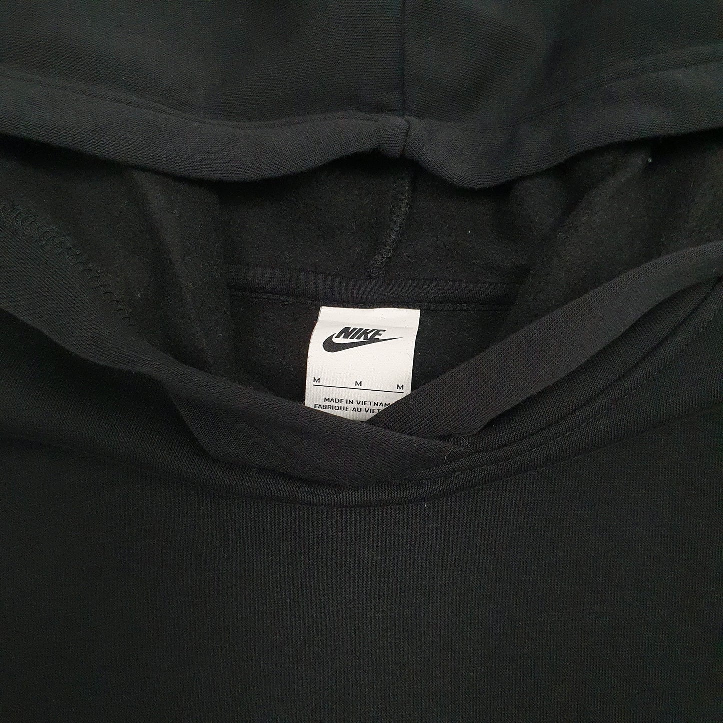 Womens Black Nike Baggy Crop Top Hoodie Jumper