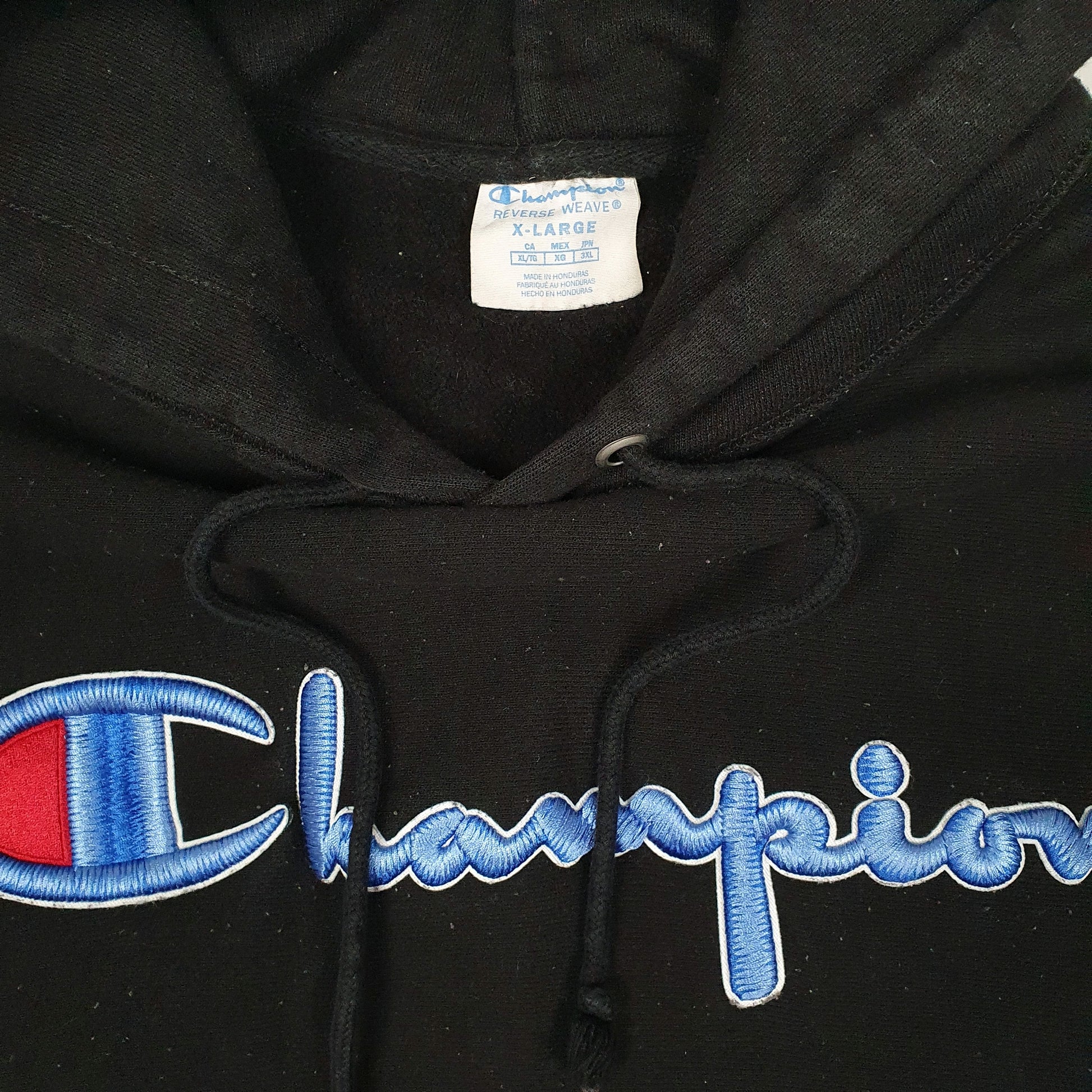 Mens Black Champion Reverse Weave Hoodie Jumper
