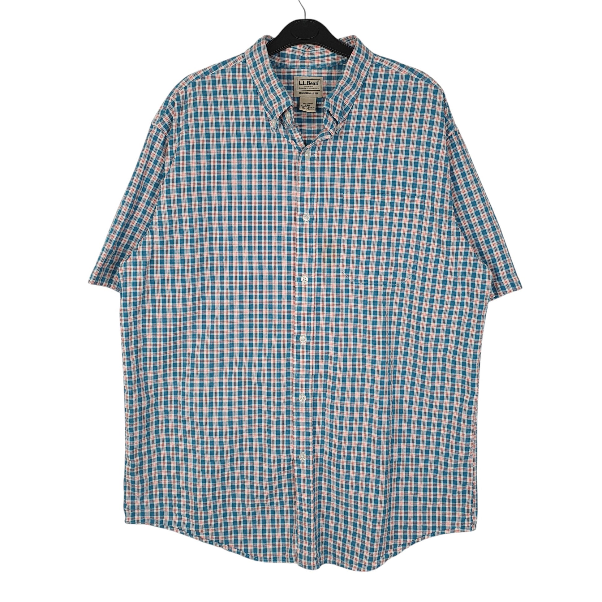 Mens Blue L.L.Bean  Short Sleeve Shirt
