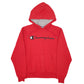 Mens Red Champion Spellout Hoodie Jumper