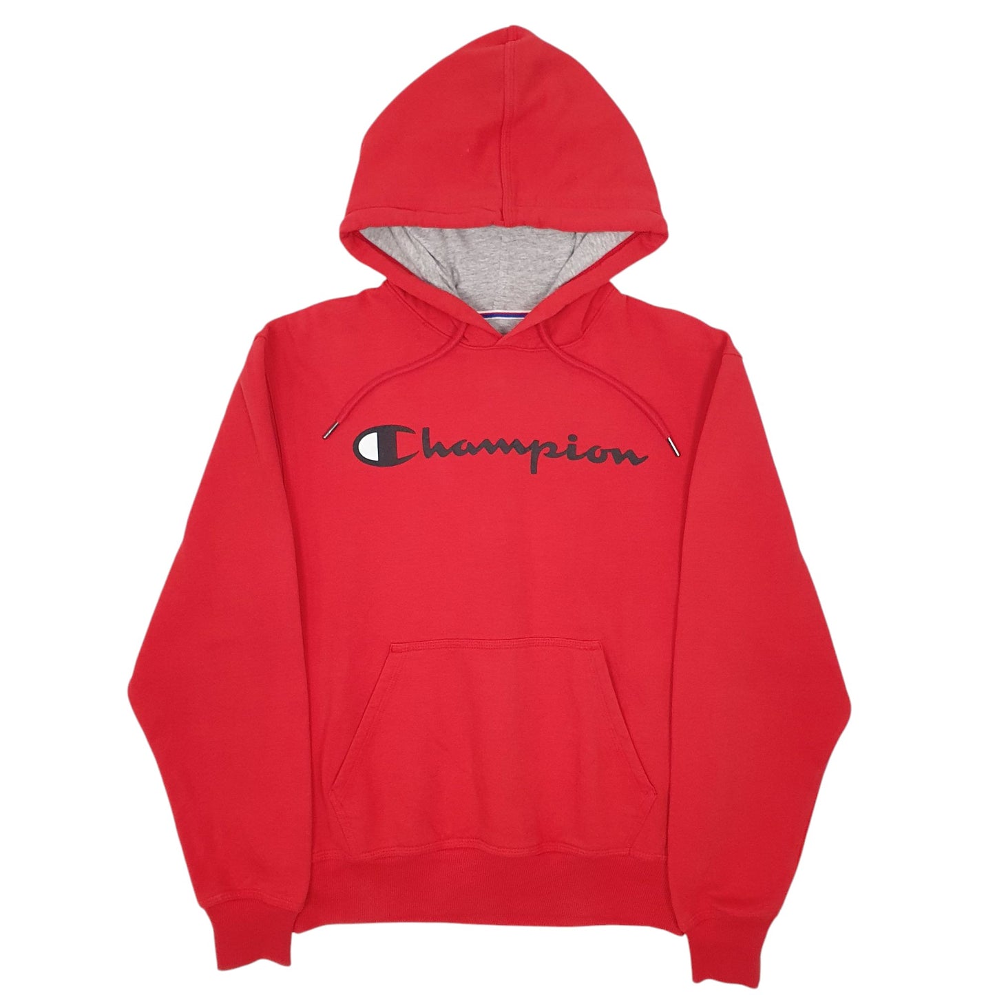 Mens Red Champion Spellout Hoodie Jumper