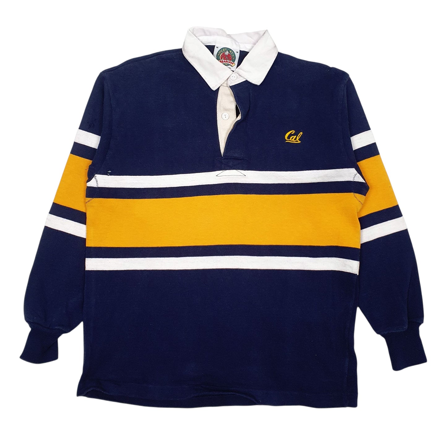 Mens Navy Barbarian Rugby Long Sleeve Polo Shirt