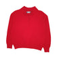 Mens Red Burberry Vintage 90s Button Up Polo Quarter Zip Jumper