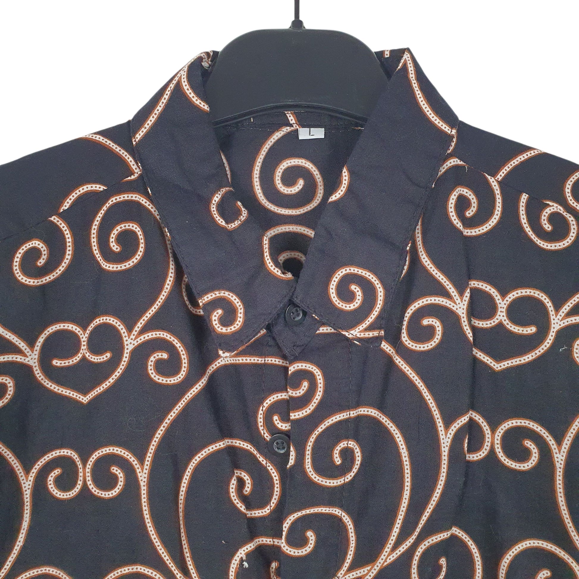 Mens Black Batik Ruzza   Shirt