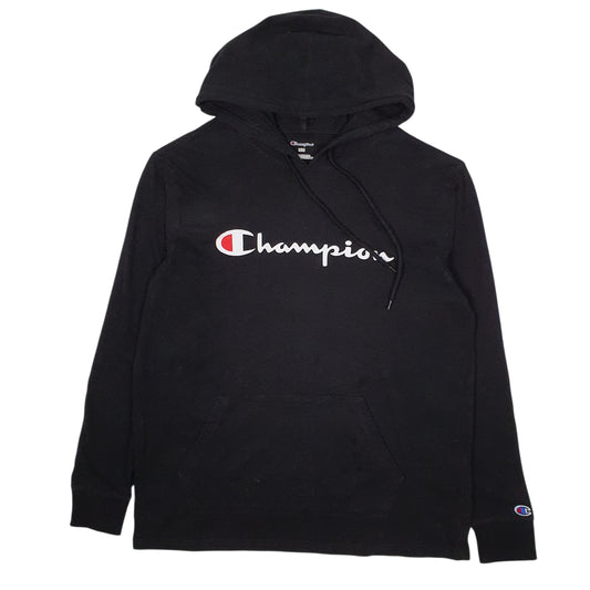 Mens Black Champion Lightweight Hoodie Jumper