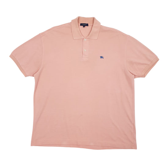 Mens Pink Burberry  Short Sleeve Polo Shirt