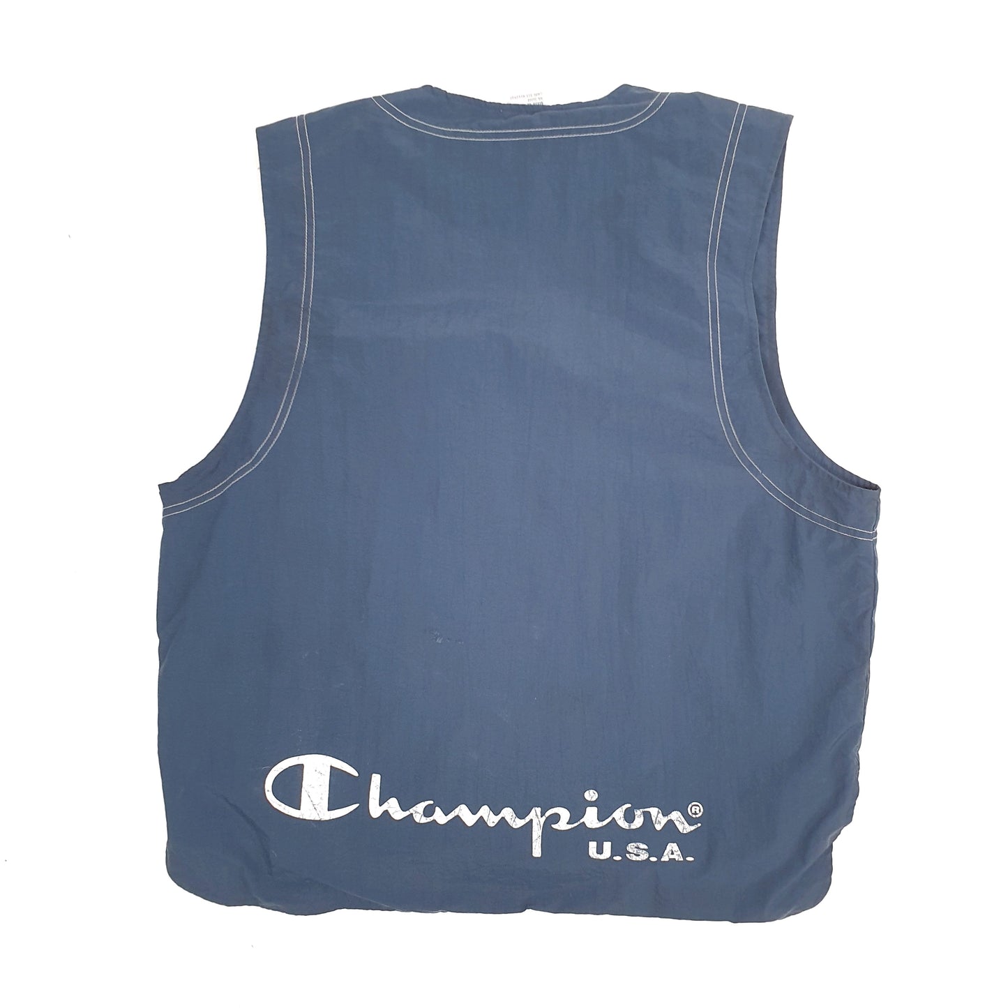 Mens Navy Champion Vintage 90s Vest  Coat