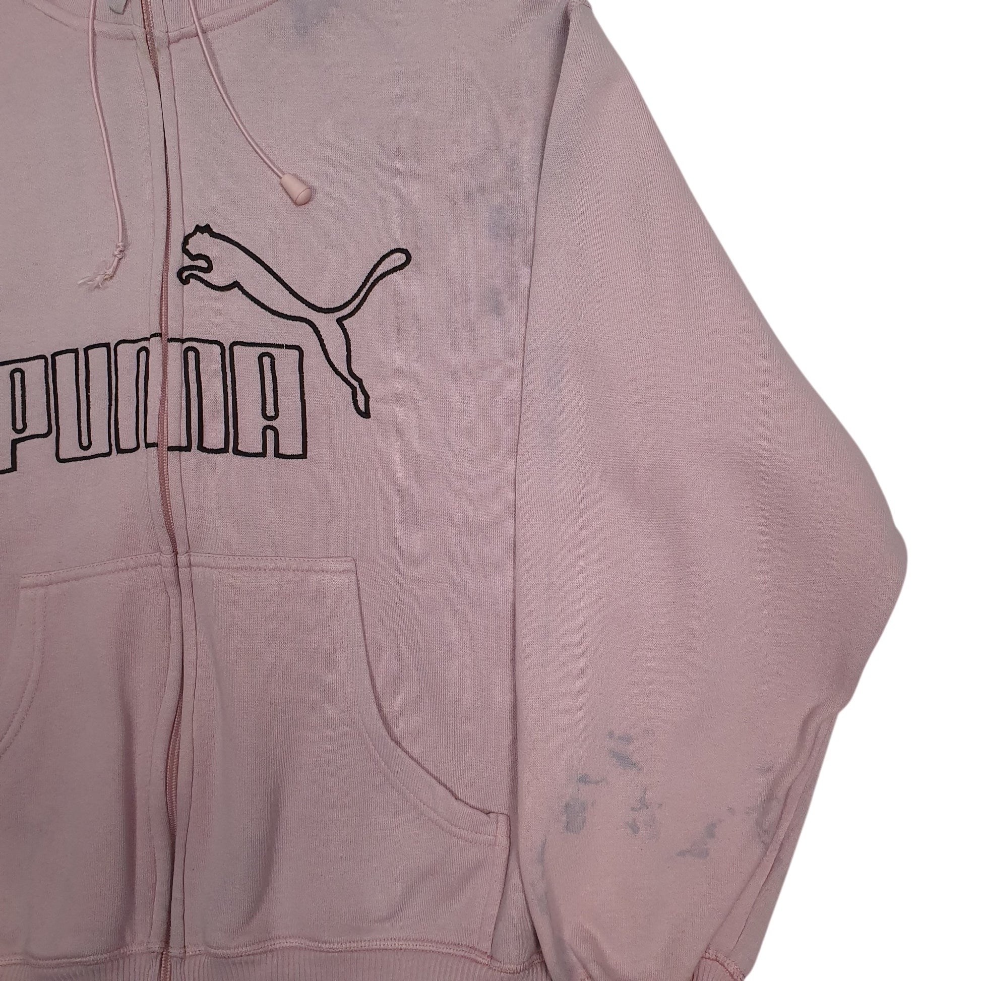 Womens Pink Puma Hoodie Full Zip Jumper