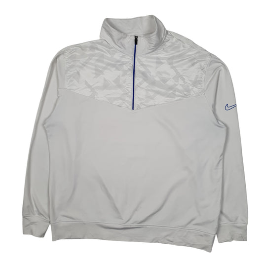 Mens White Nike Golf Tour Performance Quarter Zip Jumper