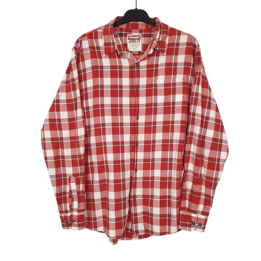 Mens Red Wrangler  Long Sleeve Shirt