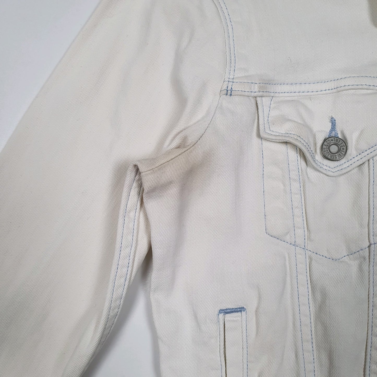 Mens White Levis Type 3 Trucker  Coat