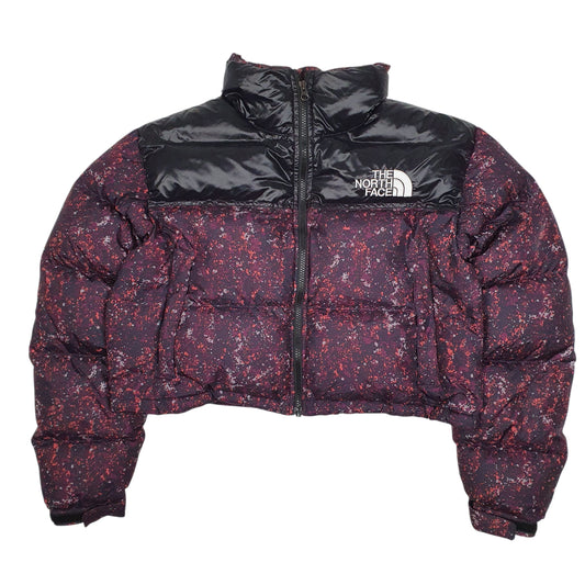 Womens Black The North Face Nuptse Retro 1996 Cropped Hoodie Coat