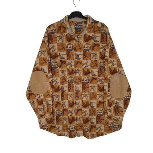 Mens Brown Woolrich Wildlife Long Sleeve Shirt