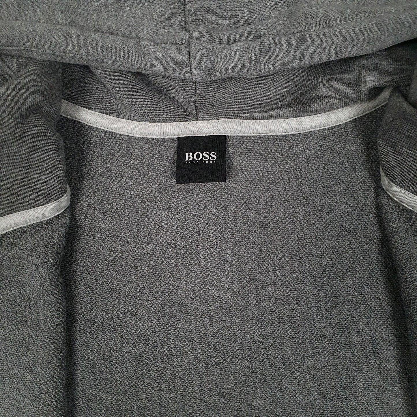 Mens Grey Hugo Boss Hoodie Full Zip Jumper