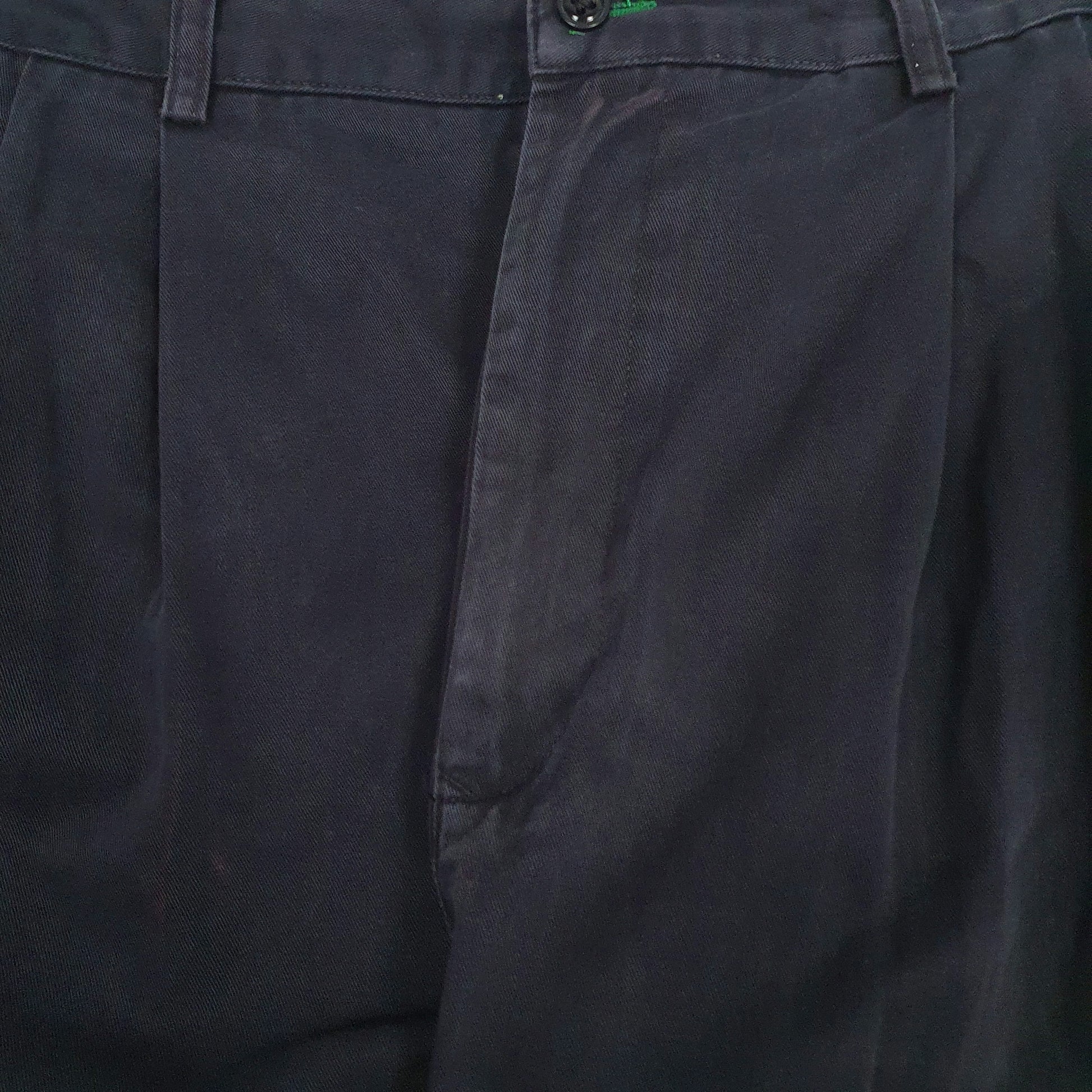 Mens Black Tommy Hilfiger Pleated  Trousers