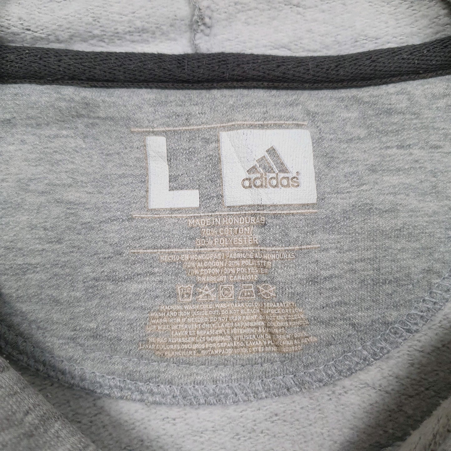Mens Grey Adidas Spellout Hoodie Jumper