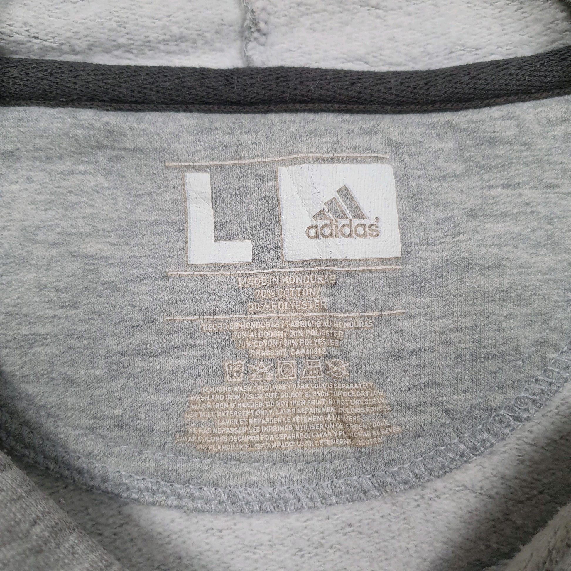 Mens Grey Adidas Spellout Hoodie Jumper