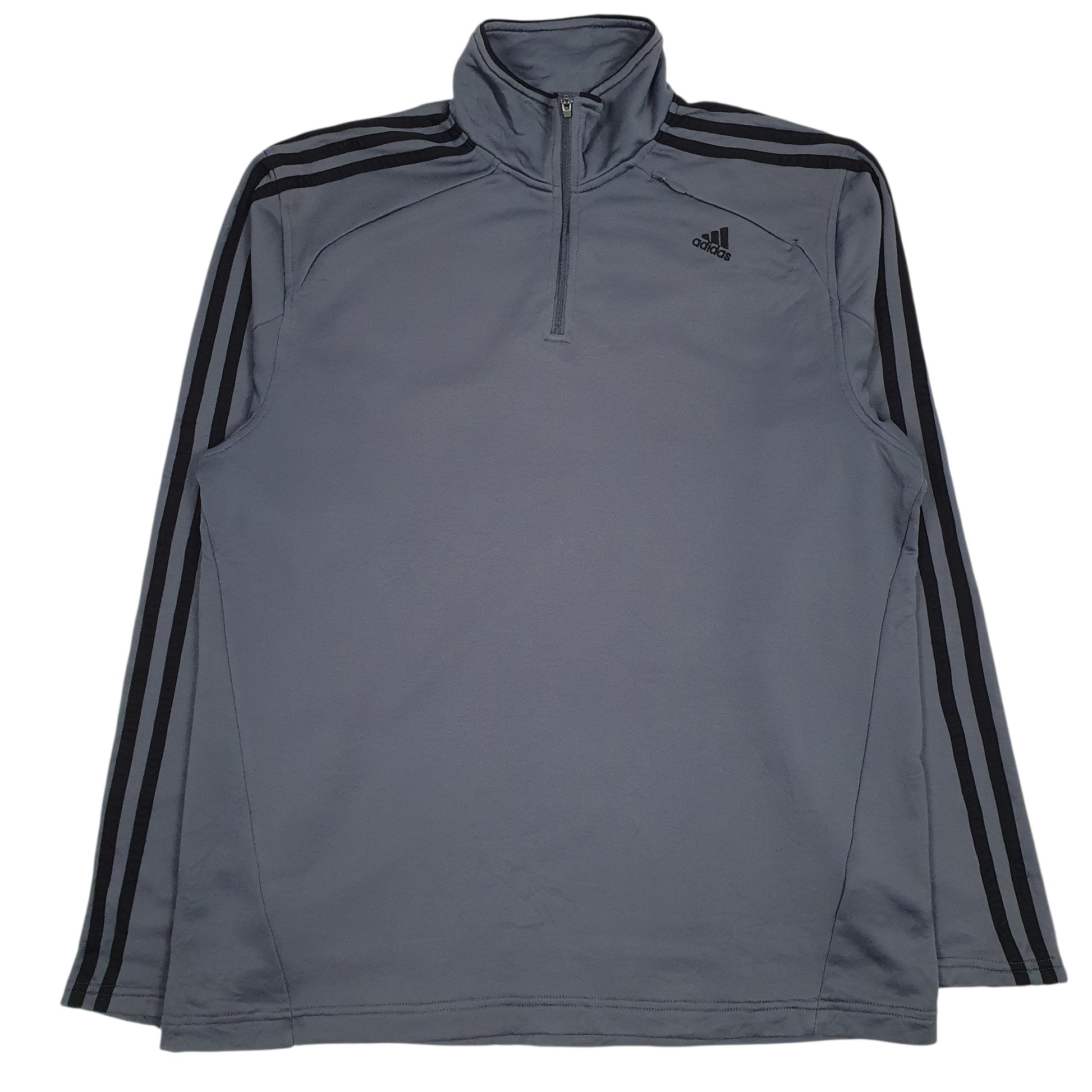 Mens Grey Adidas  Quarter Zip Jumper