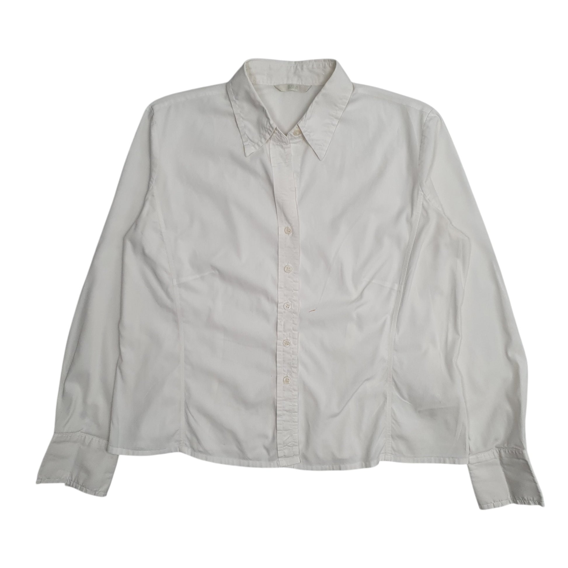 Womens White M&S Blouse Long Sleeve Shirt