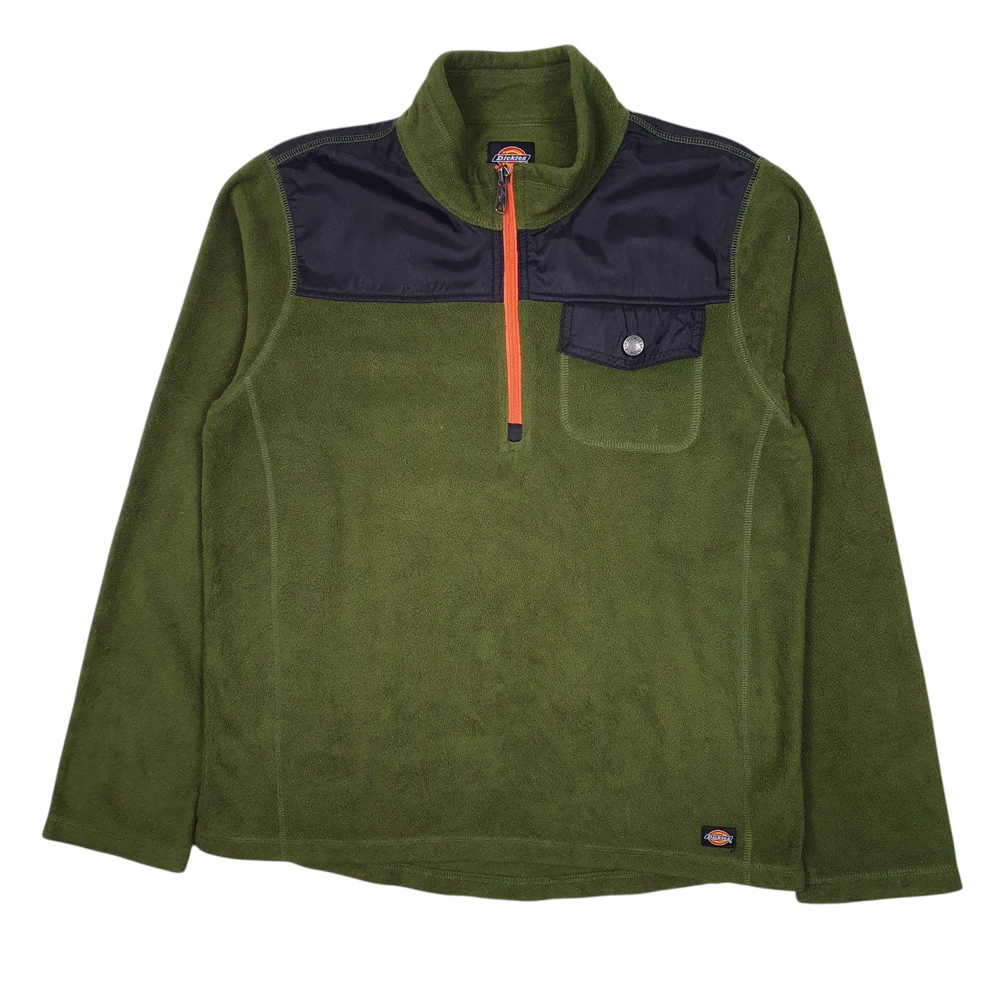 Mens Green Dickies  Quarter Zip Jumper