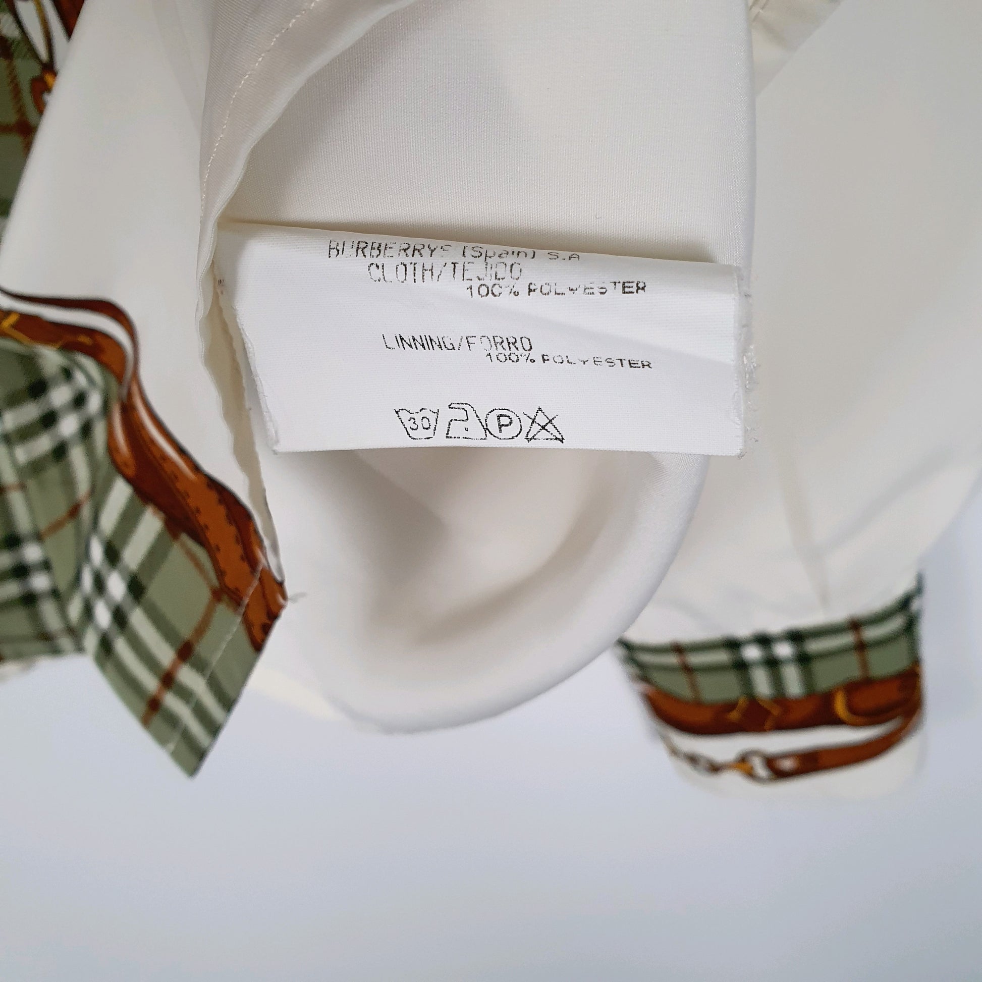 Womens White Burberry Vintage 90s  Shirt