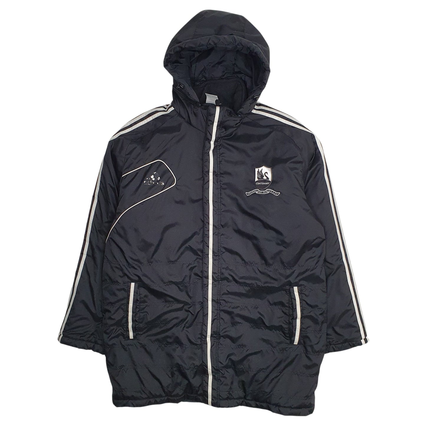 Mens Black Adidas Swansea City FC Centenary  Coat