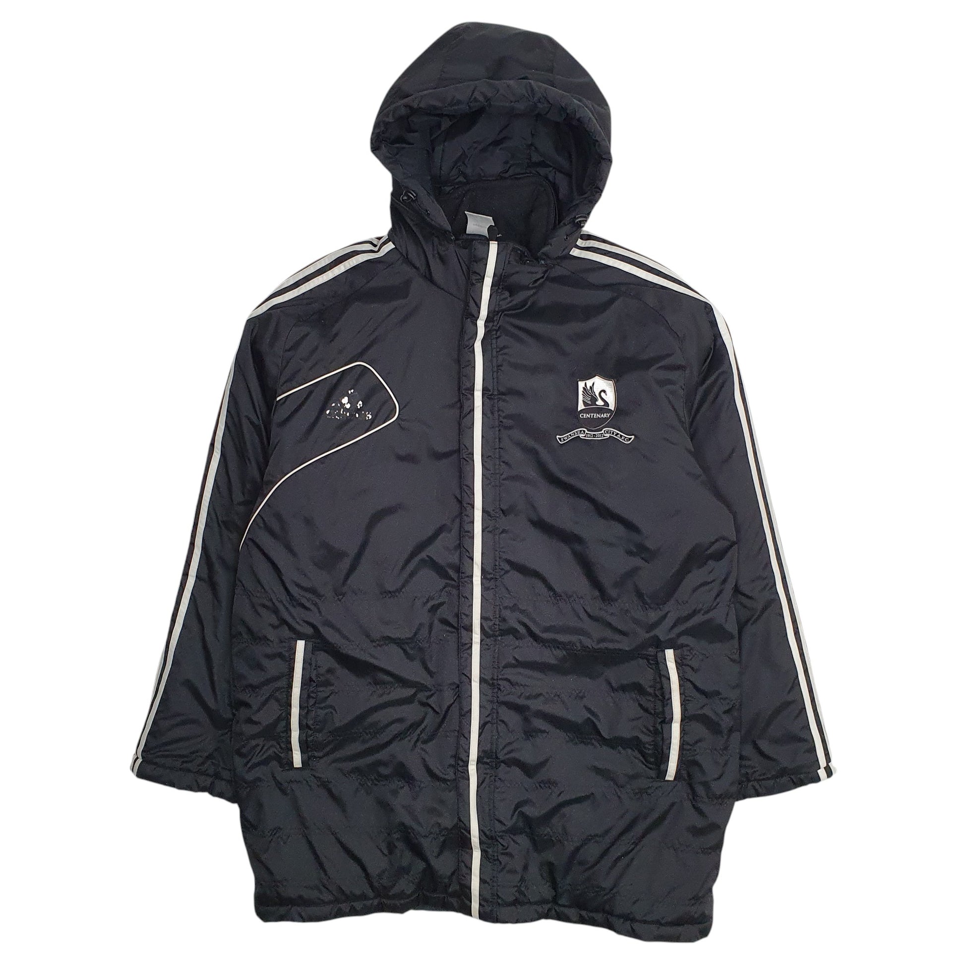 Mens Black Adidas Swansea City FC Centenary  Coat