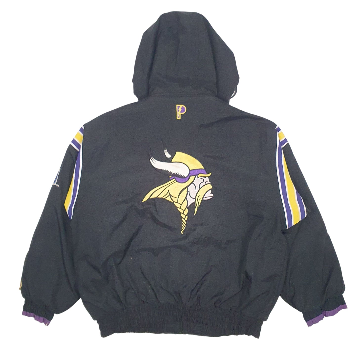 Mens Black Pro Player Vintage 90s NFL Vikings  Coat