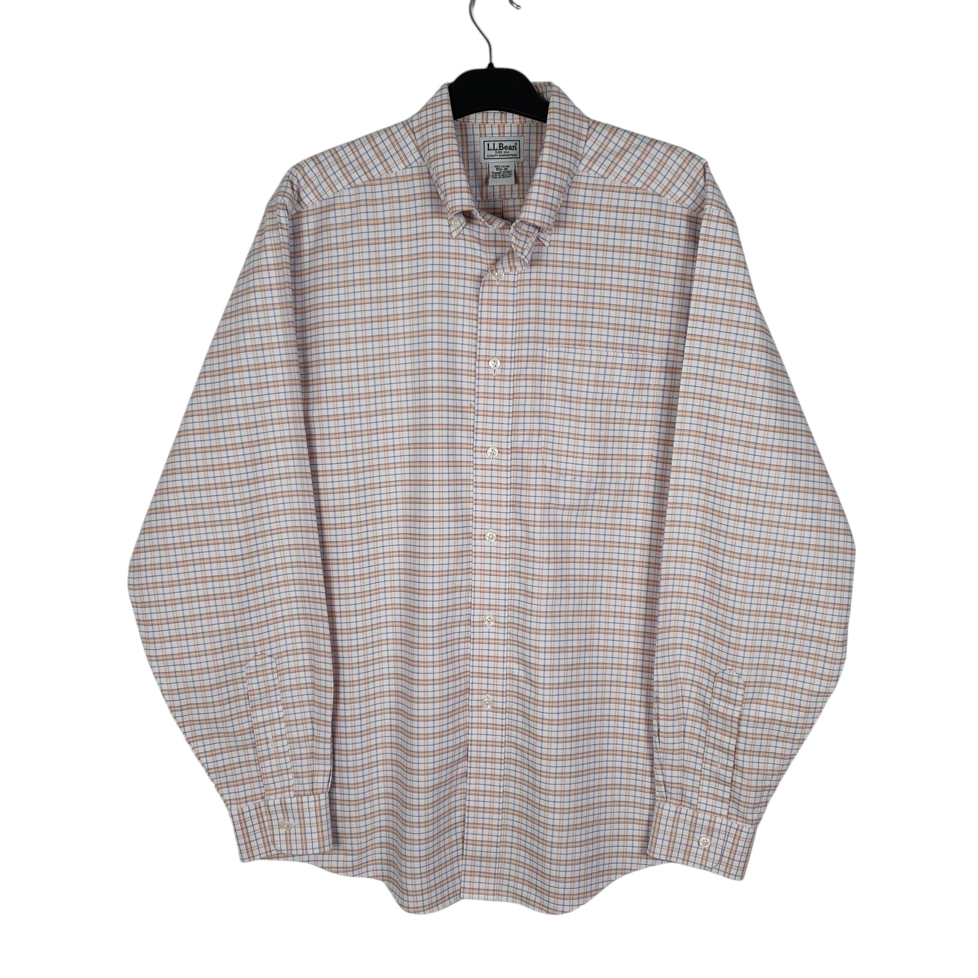 Mens Orange L.L.Bean  Long Sleeve Shirt