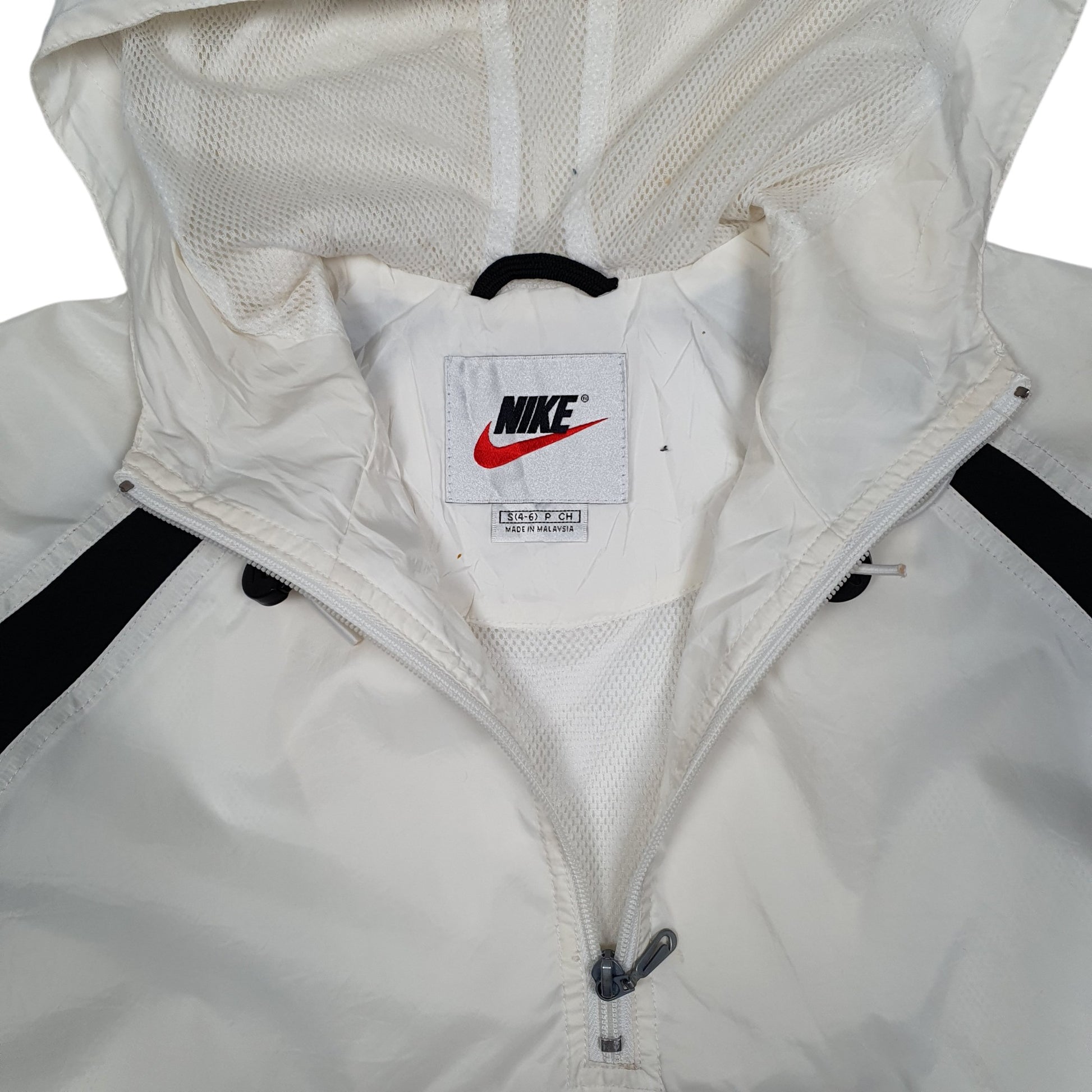 Womens White Nike Vintage 90s Pullover Baggy Fit  Coat