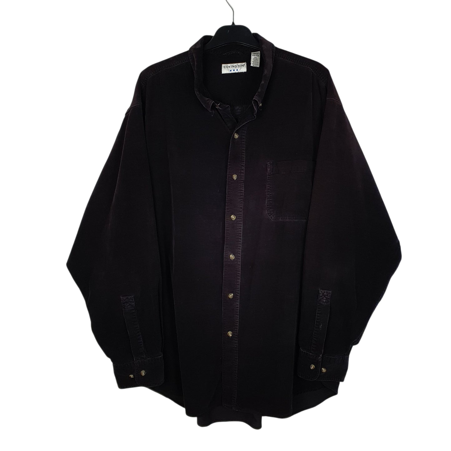 Mens Black Covington Corduroy Long Sleeve Shirt