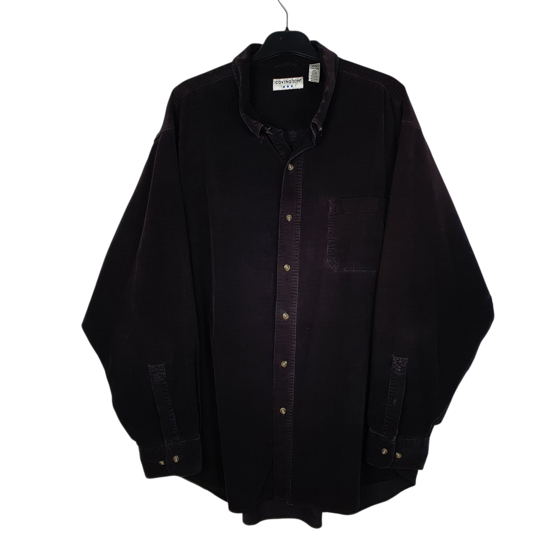 Mens Black Covington Corduroy Long Sleeve Shirt