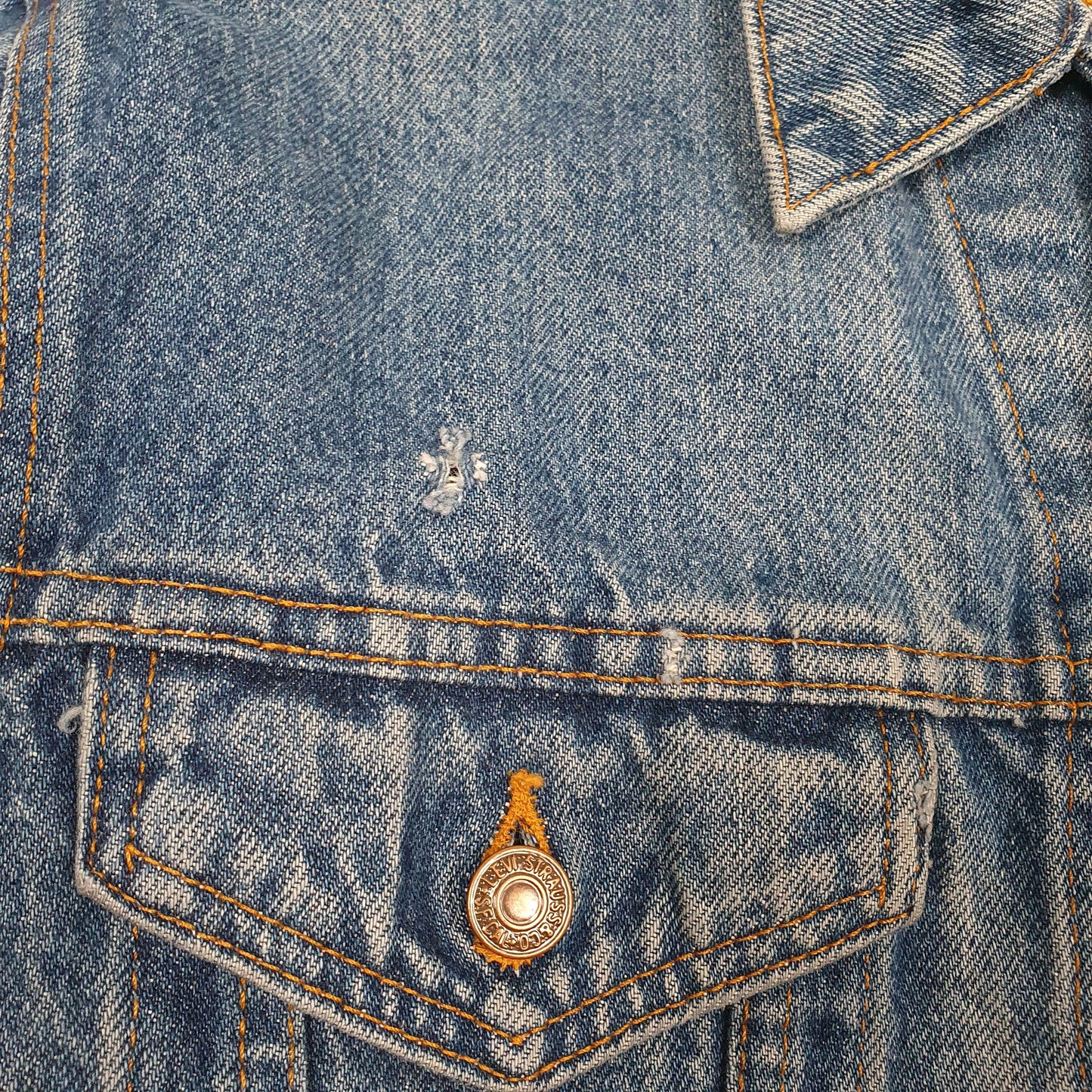 Mens Blue Levis Vintage 80s Made In USA  Coat