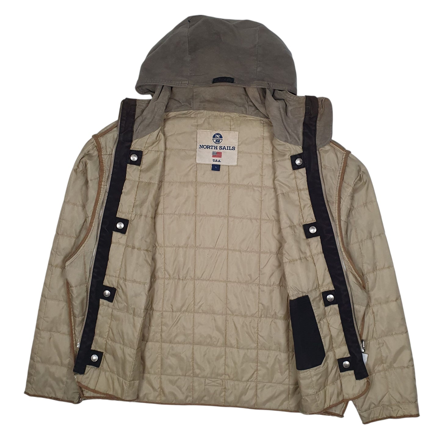 Mens Beige North Sails Hoodie  Coat