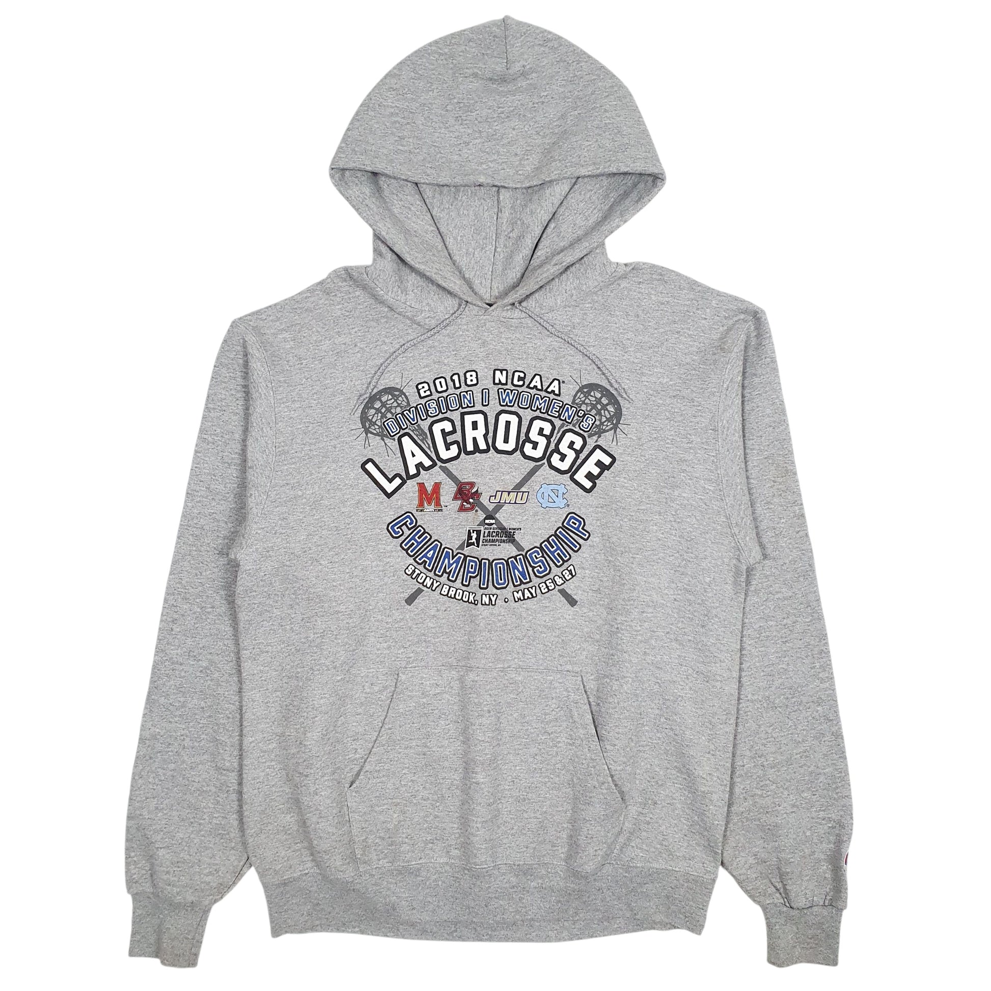 Mens Grey Champion NCAA Lacrosse Hoodie Jumper