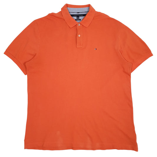 Mens Orange Tommy Hilfiger  Short Sleeve Polo Shirt