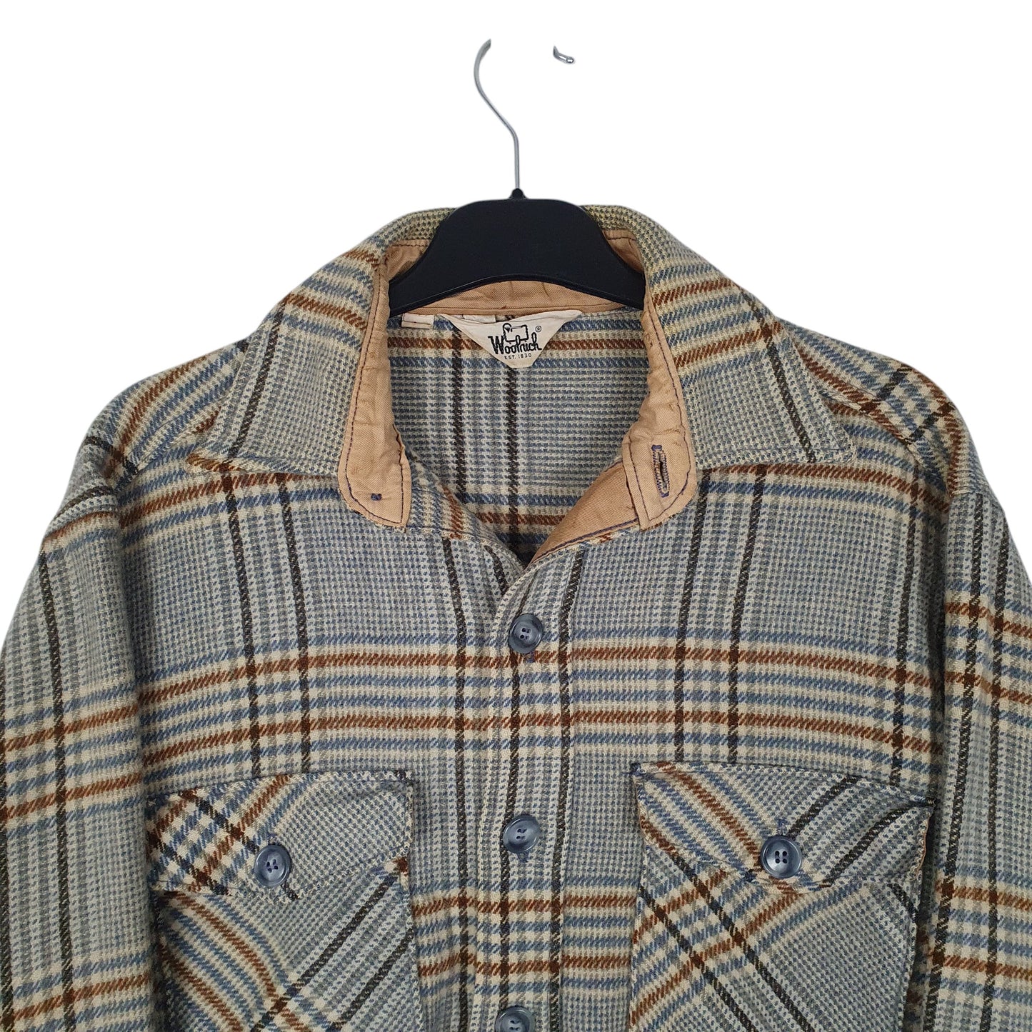 Mens Blue Woolrich Vintage 1980s Thick Shacket  Shirt