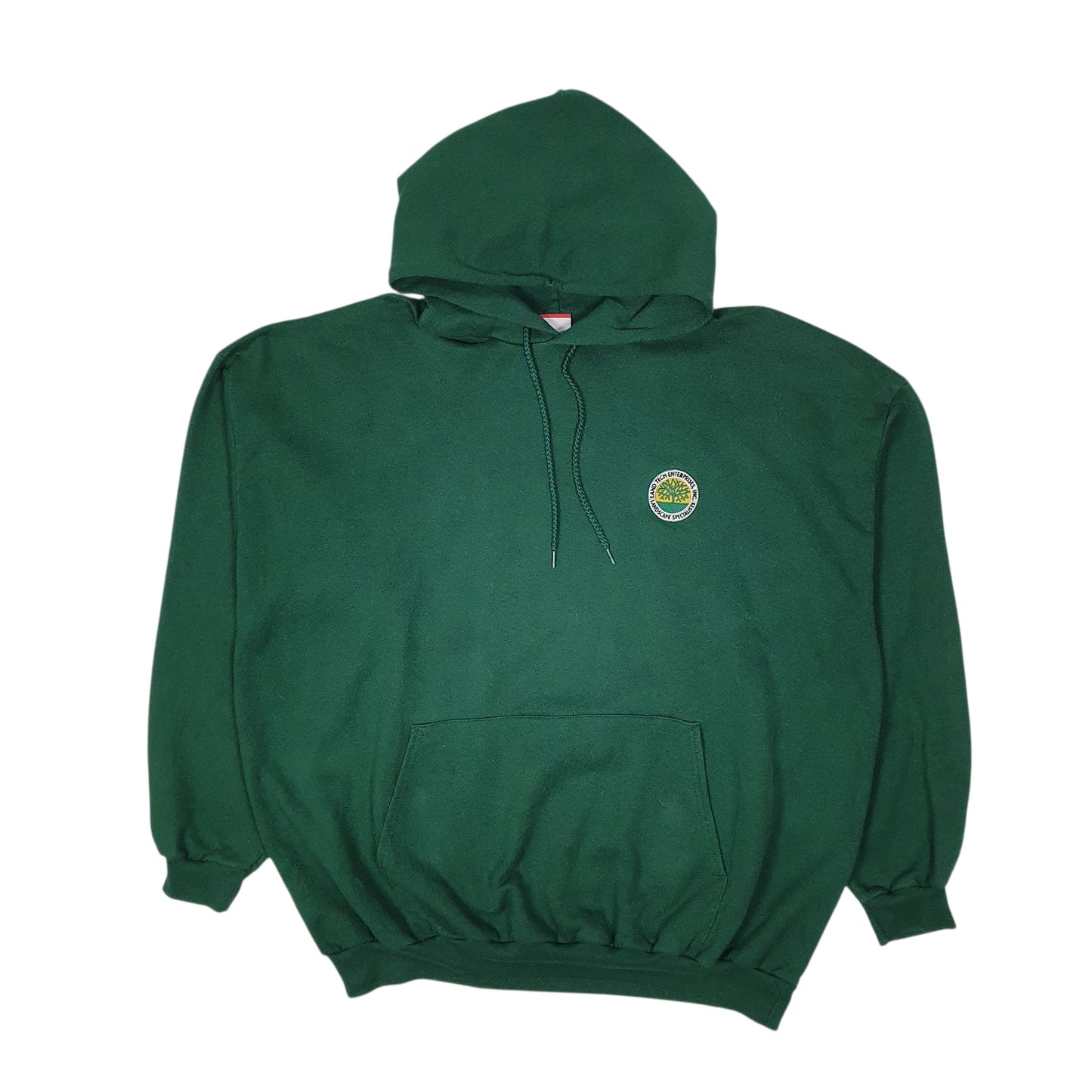 Mens Green Champion Vintage 2000s Landscaping Hoodie Jumper