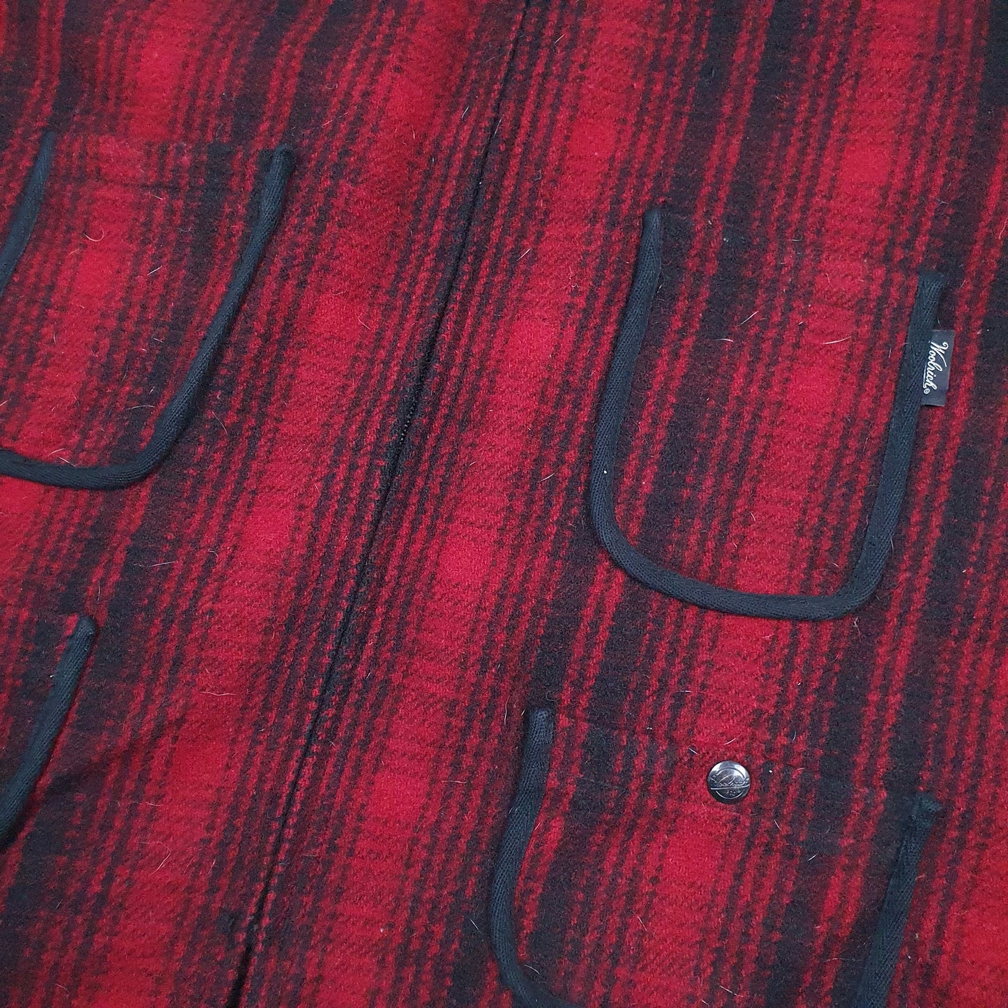 Mens Red Woolrich Waistcoat Full Zip Coat
