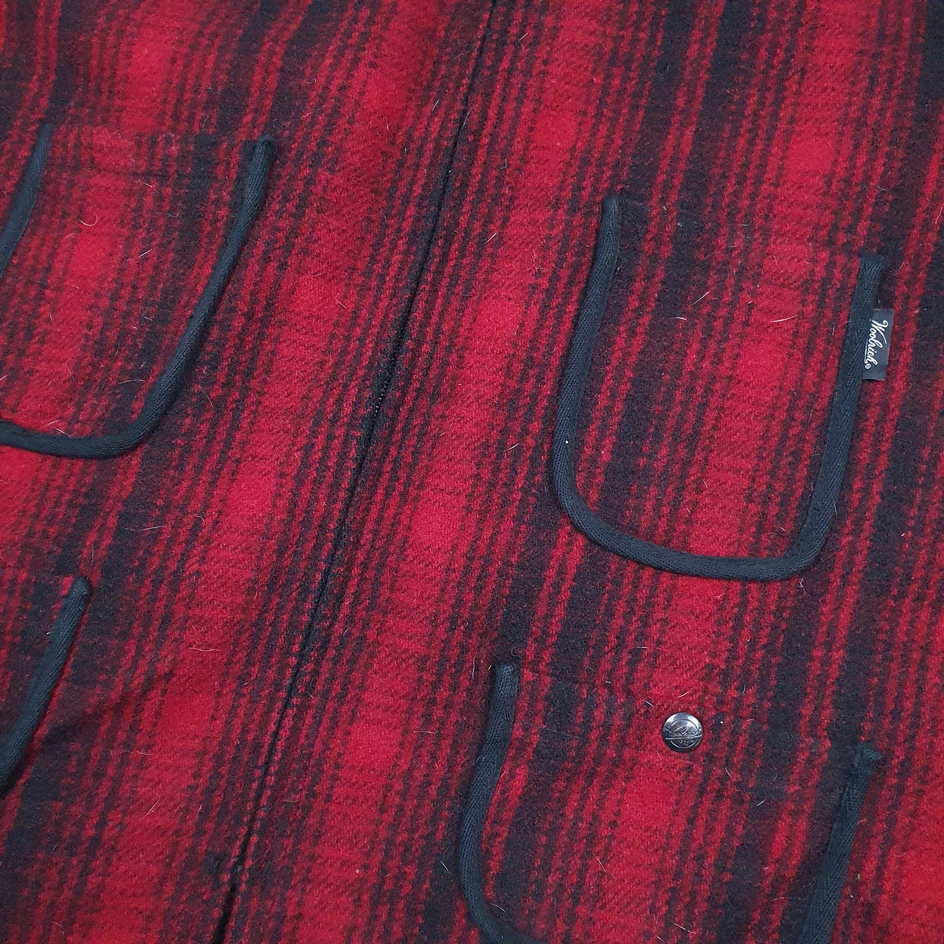 Mens Red Woolrich Waistcoat Full Zip Coat