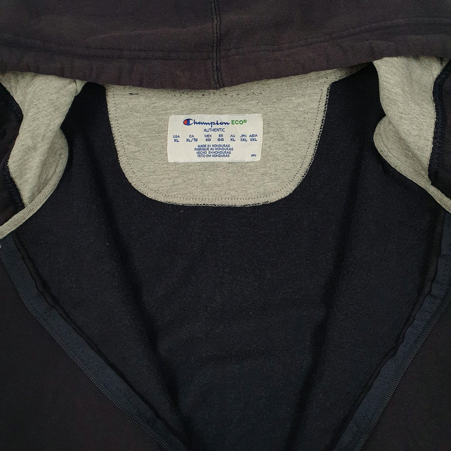 Mens Navy Champion Hoodie Full Zip Jumper