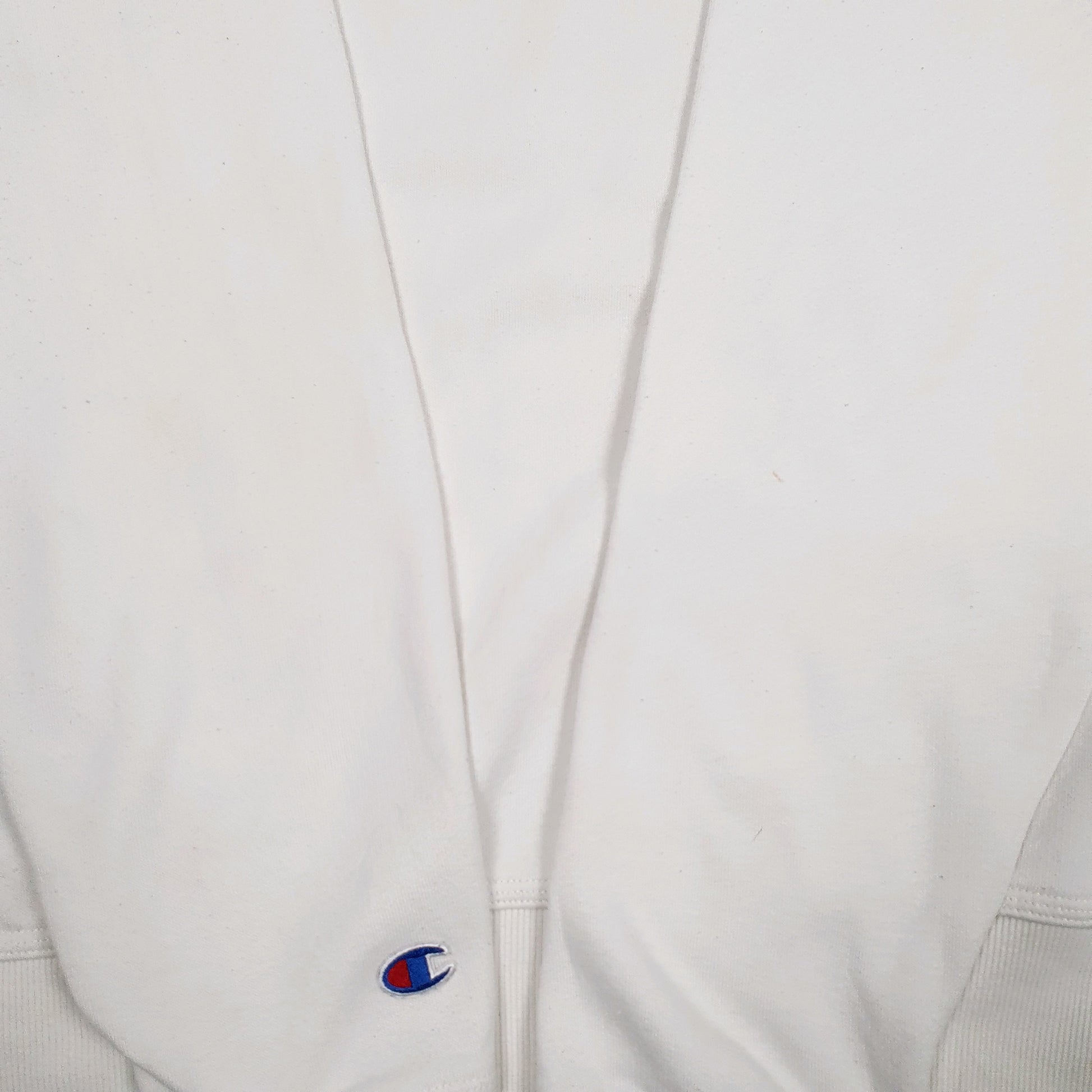 Mens White Champion Spellout Crewneck Jumper