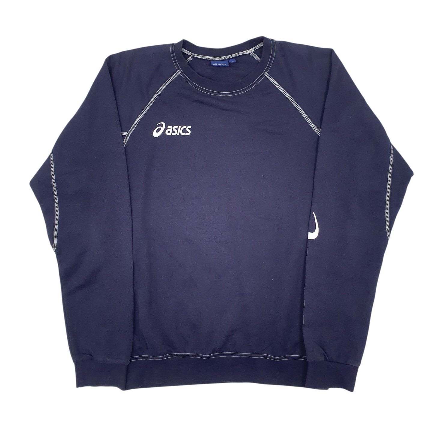 Mens Navy Asics  Crewneck Jumper
