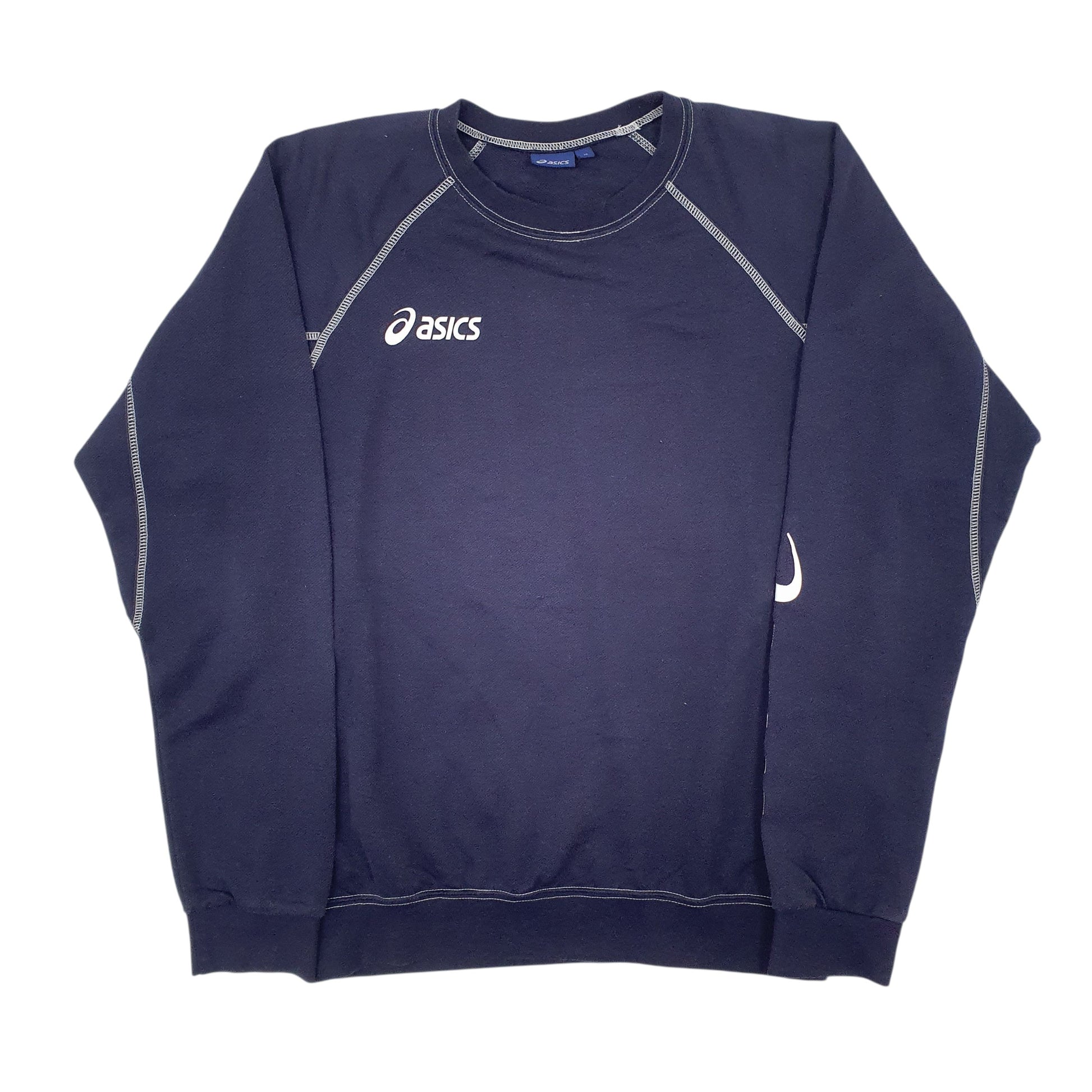 Mens Navy Asics  Crewneck Jumper